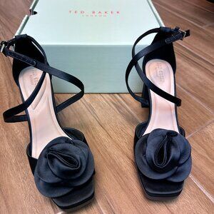 Ted Baker Women's Maddy Rose-006 High Heel Black Platform Shoes Size 7.5 NEW!!